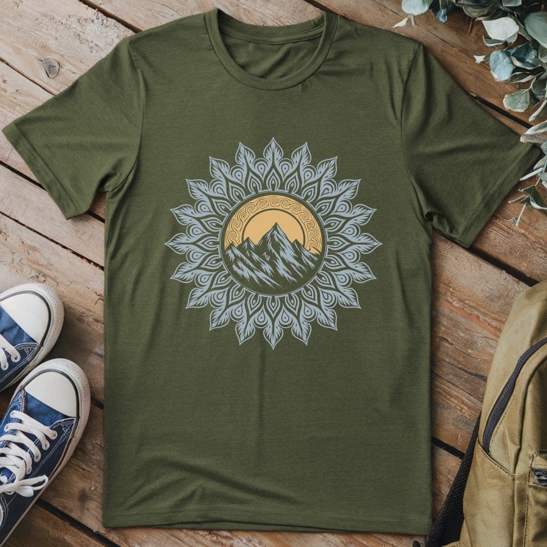 T-Shirt Military Green / S Mountain Mandala T-Shirt