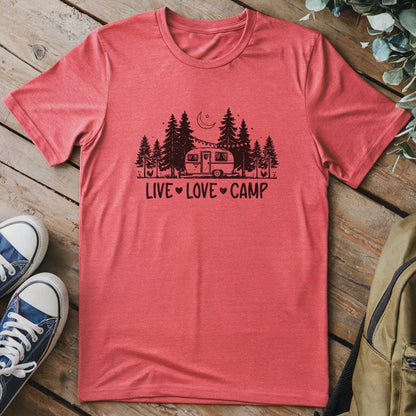 T-Shirt Heather Red / S Live Love Camp T-Shirt