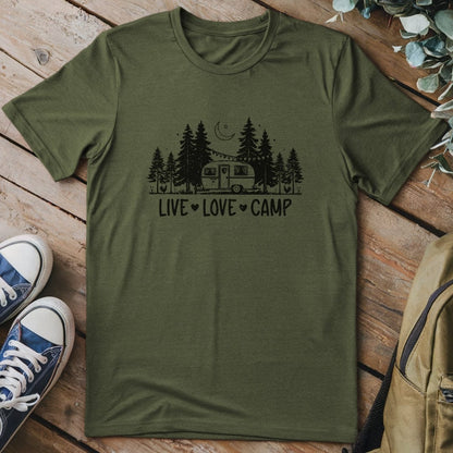 T-Shirt Military Green / S Live Love Camp T-Shirt