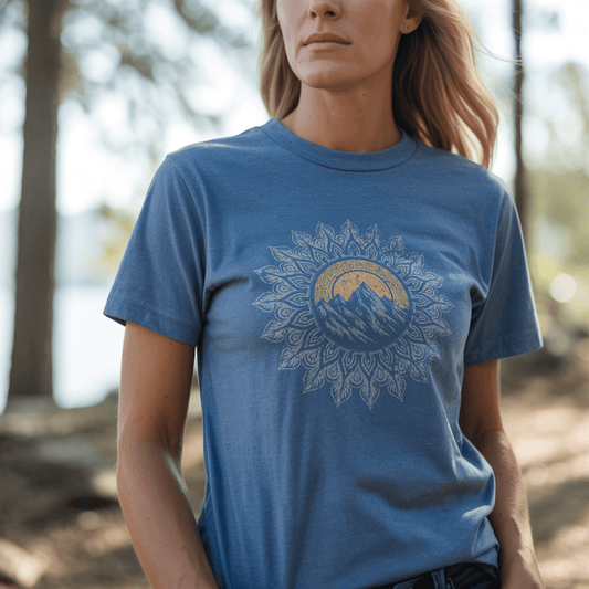 T-Shirt Heather Indigo / S Mountain Mandala T-Shirt